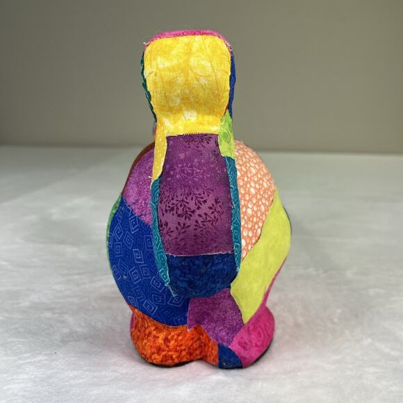 Laurel Burch Inspired Patchwork Cat Fabric & Ceramic Money Bank Bnfts Charity - Picture 2 of 11